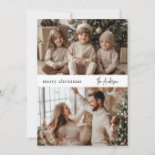 Modern Minimalist Two Photo Christmas Family シーズンカード (正面)