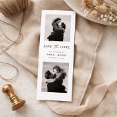 Modern Minimalist Two Photo Wedding Bookmark セーブザデート