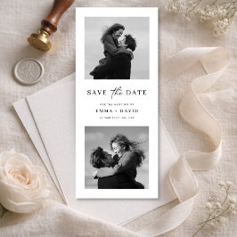 Modern Minimalist Two Photo Wedding Bookmark セーブザデート