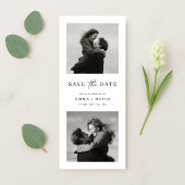 Modern Minimalist Two Photo Wedding Bookmark セーブザデート