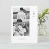 Modern Minimalist Two Photo Wedding Save The Date 招待状 (スタンド正面)