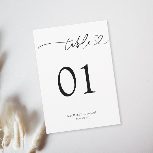 Modern Minimalist Typography Black and White 招待状