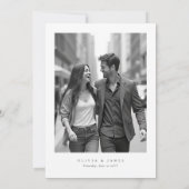 Modern Minimalist Typography Calligraphy Wedding セーブザデート (裏面)