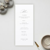 Modern Minimalist Typography Calligraphy Wedding メニュー