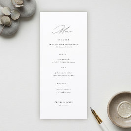 Modern Minimalist Typography Calligraphy Wedding メニュー