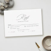 Modern Minimalist Typography Calligraphy Wedding 出欠カード