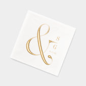 Modern minimalist typography couples monogram 箔ナプキン (左)