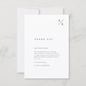 Modern Minimalist Typography Photo Budget Wedding サンキューカード (裏面)