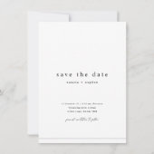Modern Minimalist Typography Photo Budget Wedding セーブザデート (裏面)