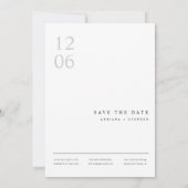 Modern Minimalist Typography Photo Wedding セーブザデート (裏面)