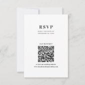 Modern Minimalist Typography QR Code Wedding 出欠カード (正面)