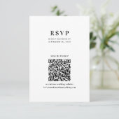 Modern Minimalist Typography QR Code Wedding 出欠カード (スタンド正面)