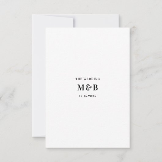 Modern Minimalist Typography QR Code Wedding 出欠カード (裏面)