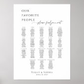 Modern minimalist up to 18 tables seating plan ポスター (正面)