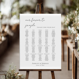 Modern minimalist up to 20 tables seating plan ポスター