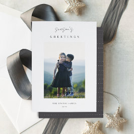 Modern Minimalist Vertical Christmas Photo シーズンカード