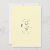 Modern Minimalist Violet and Yellow Wedding 招待状 (裏面)