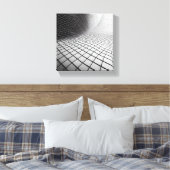 Modern Minimalist Wavy Grid Art - 3D Abstract Wire キャンバスプリント (インサイチュ (寝室))