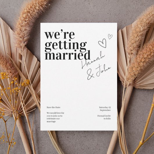 Modern Minimalist “We’re Getting Married” 招待状