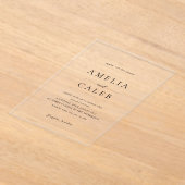 Modern Minimalist Wedding アクリル招待状 (レイダウン)