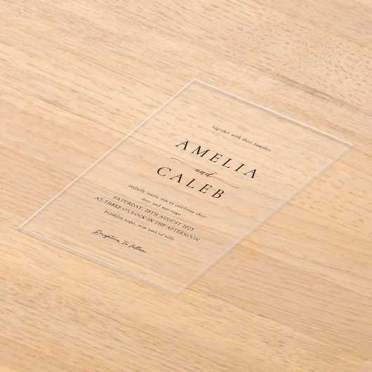 Modern Minimalist Wedding アクリル招待状 (レイダウン)