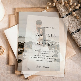 Modern Minimalist Wedding ベラム紙招待状