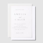 Modern Minimalist Wedding ベラム紙招待状 (オフセット)