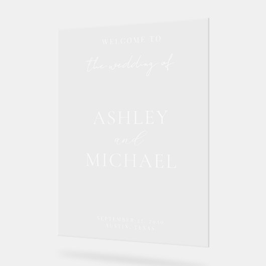 Modern Minimalist Wedding Acrylic Welcome Sign アクリルサイン (傾斜)