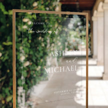 Modern Minimalist Wedding Acrylic Welcome Sign
