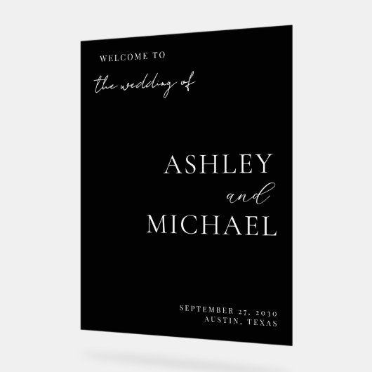 Modern Minimalist Wedding Acrylic Welcome Sign アクリルサイン (傾斜)