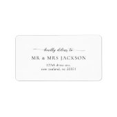 Modern Minimalist Wedding Address Label ラベル (正面)