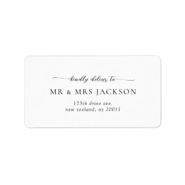 Modern Minimalist Wedding Address Label ラベル