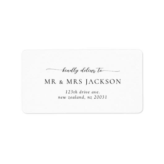 Modern Minimalist Wedding Address Label ラベル (正面)