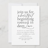 Modern Minimalist Wedding Beautiful Love Dinner 招待状 (正面)