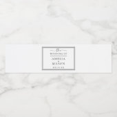 Modern Minimalist Wedding Black and White ペットボトルラベル (シングルラベル)
