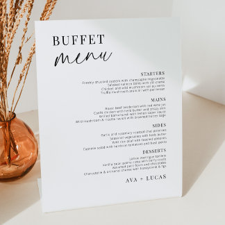 Modern Minimalist Wedding Buffet Menu 台座サイン