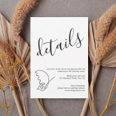 Modern Minimalist Wedding Details Card 招待状