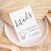 Modern Minimalist Wedding Details Card 招待状