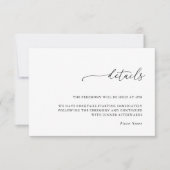 Modern Minimalist Wedding Details Enclosure Card 出欠カード (正面)