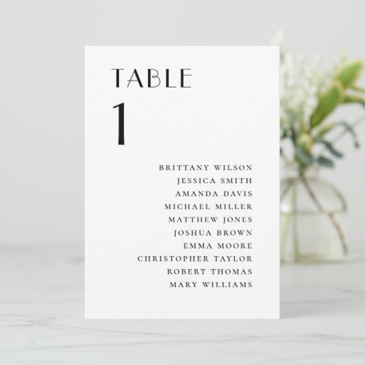 Modern Minimalist Wedding | Elegant Seating Chart 招待状 (スタンド正面)