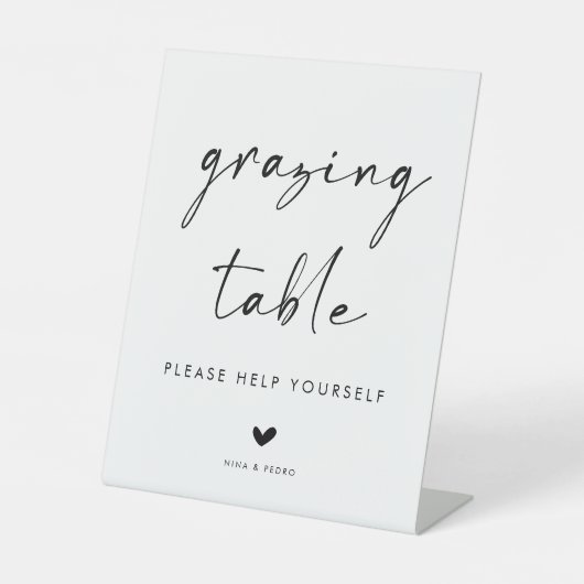 Modern Minimalist Wedding Grazing Table 台座サイン (正面)
