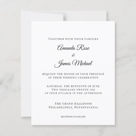 modern minimalist wedding invitation (正面)