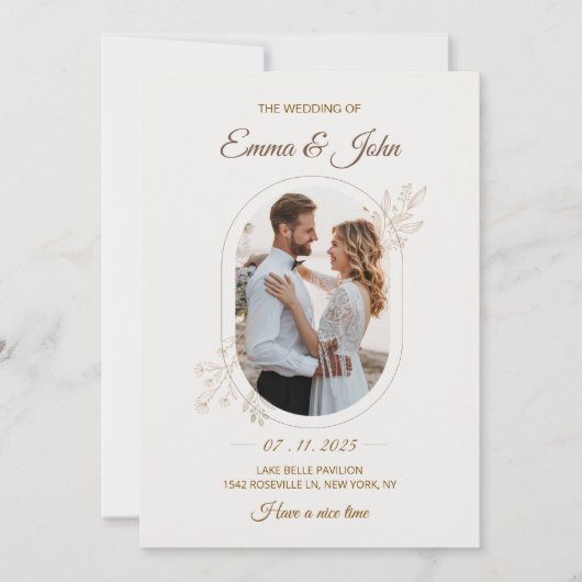 Modern Minimalist Wedding Invitation 招待状 (正面)