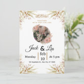 Modern Minimalist Wedding Invitation Card – Elegan 招待状 (スタンド正面)