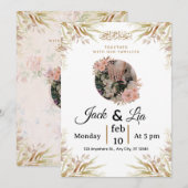 Modern Minimalist Wedding Invitation Card – Elegan 招待状 (正面/裏面)