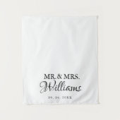 Modern Minimalist Wedding Personalized name Sign タペストリー (正面)