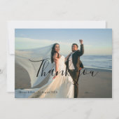 Modern Minimalist Wedding Photo サンキューカード (正面)