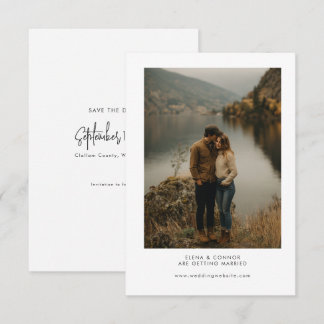 Modern Minimalist Wedding Photo Save the Date セーブザデート