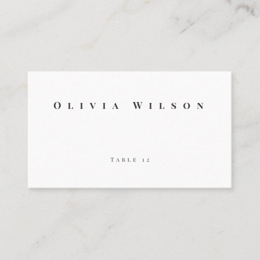 Modern Minimalist Wedding Place Card 名刺 (正面)