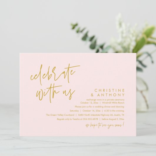 Modern Minimalist Wedding Reception Dinner 招待状 (スタンド正面)